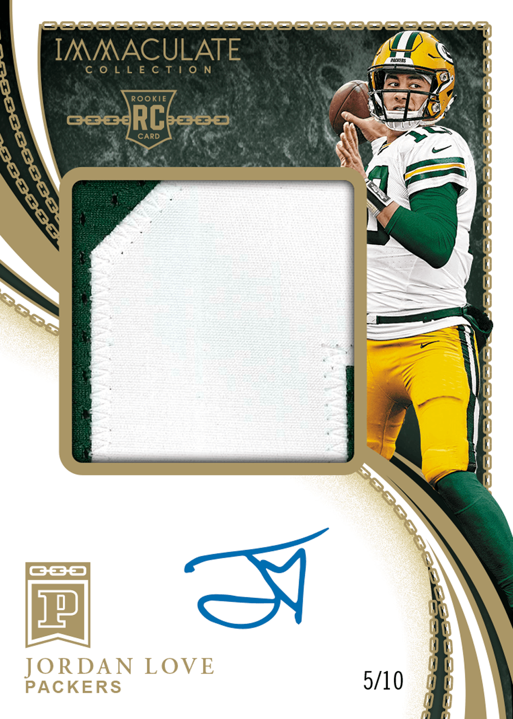 2020 Panini Immaculate Collection Football - BC Premium Patch Rookie  Autographs #4 - Jordan Love [5/10]