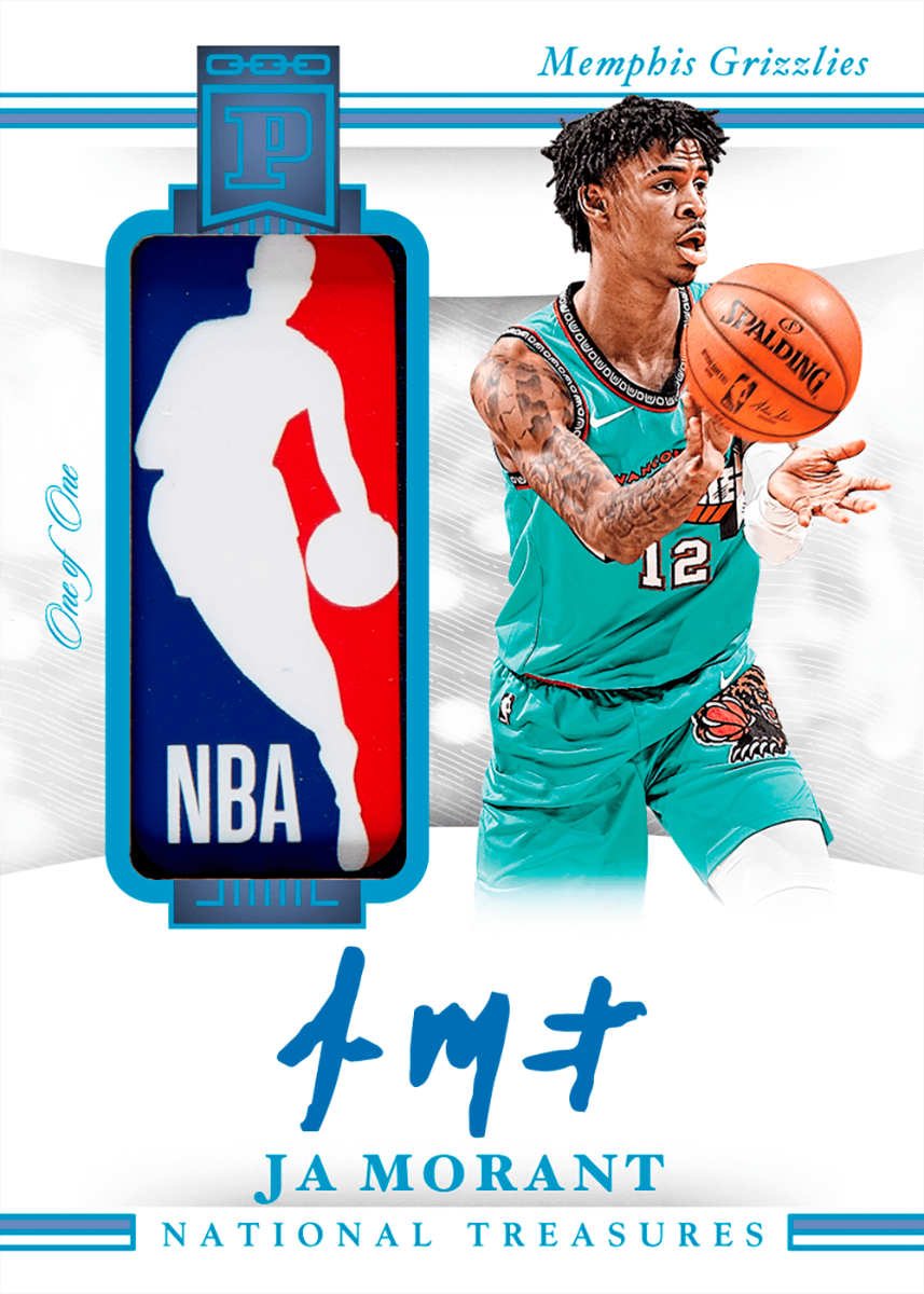 2020 Panini National Treasures Blockchain Ja Morant 1/1 NBA Logoman  Autograph