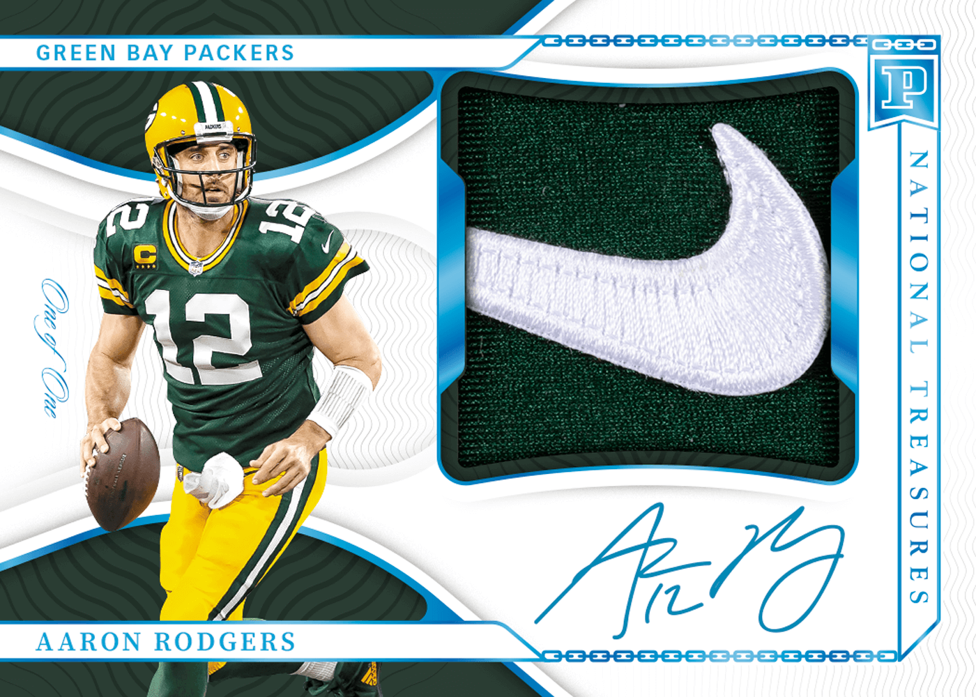 2019 Panini National Treasures Blockchain Aaron Rodgers 1/1 Patch