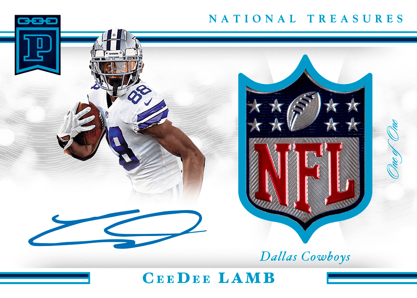 2020 Panini National Treasures Blockchain CeeDee Lamb 1/1 NFL Shield  Autograph