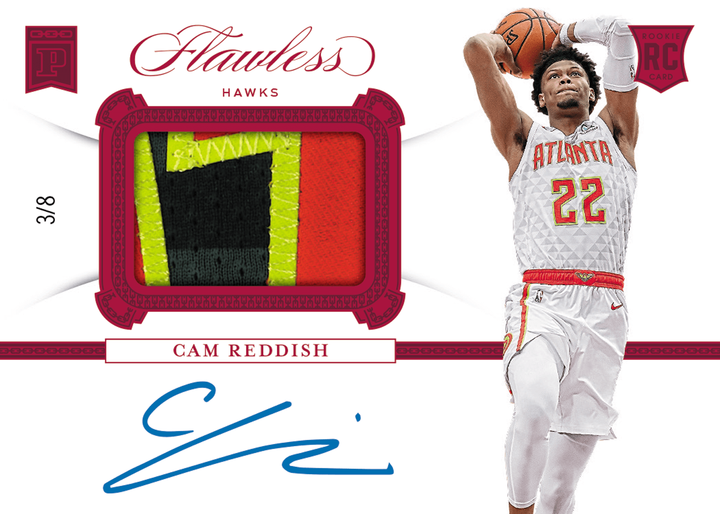 2019 Panini Flawless Basketball Bc Signature Prime Materials Ruby 23 Cam Reddish 3 8