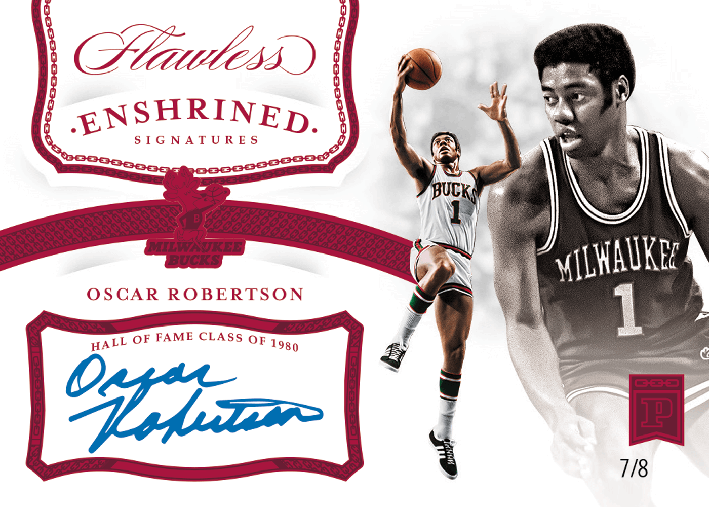 2019 Panini Flawless Basketball - BC Enshrined Signatures Ruby #23 - Oscar  Robertson [7/8]