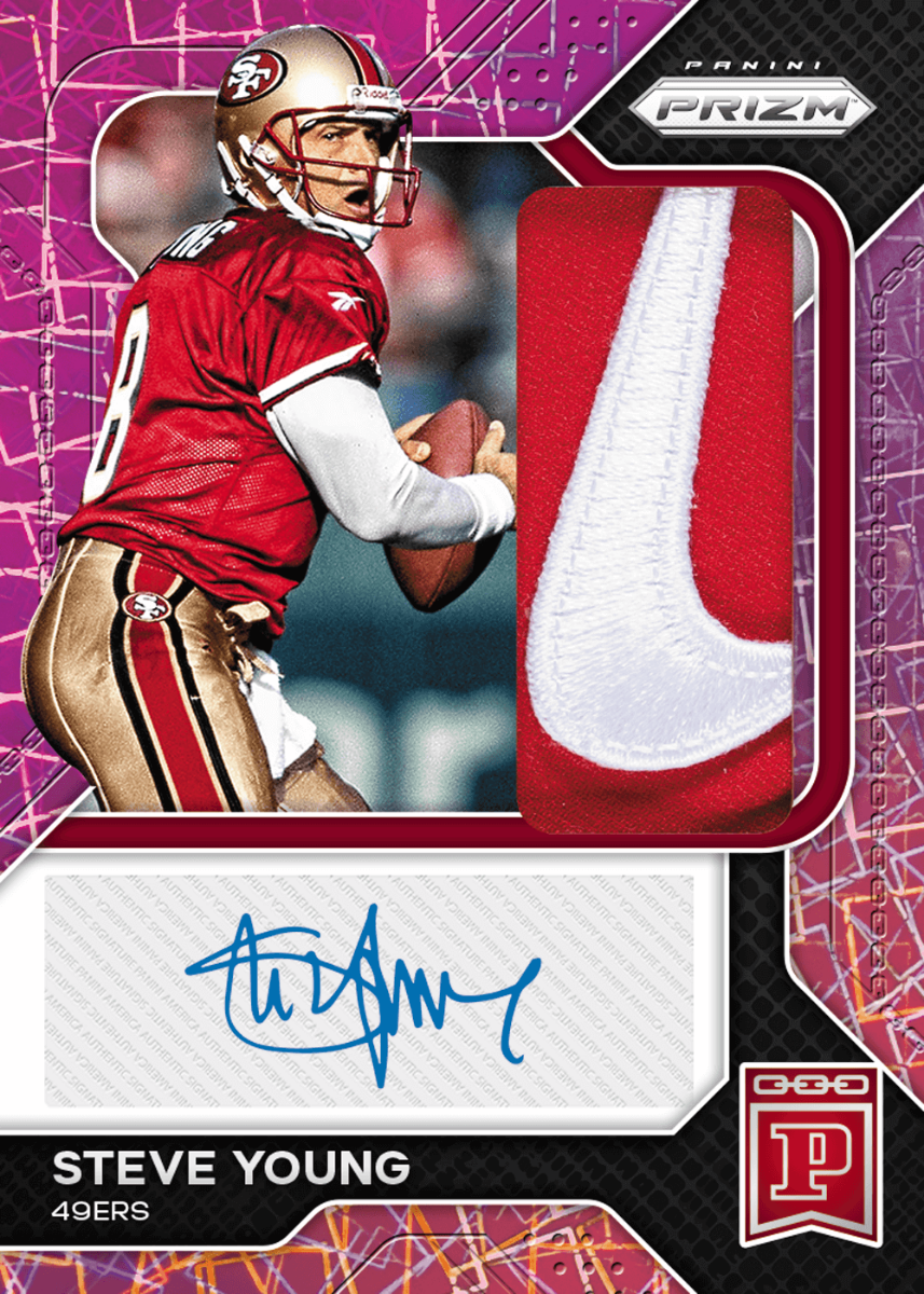 Steve Young 2022 Panini Prizm Blockchain Nike Patch Autograph Auto