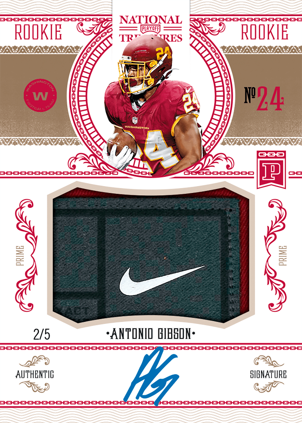2020 Playoff National Treasures Football - BC Crossover Rookie Patch  Autographs Laundry Tag #30 - Antonio Gibson [2/5]
