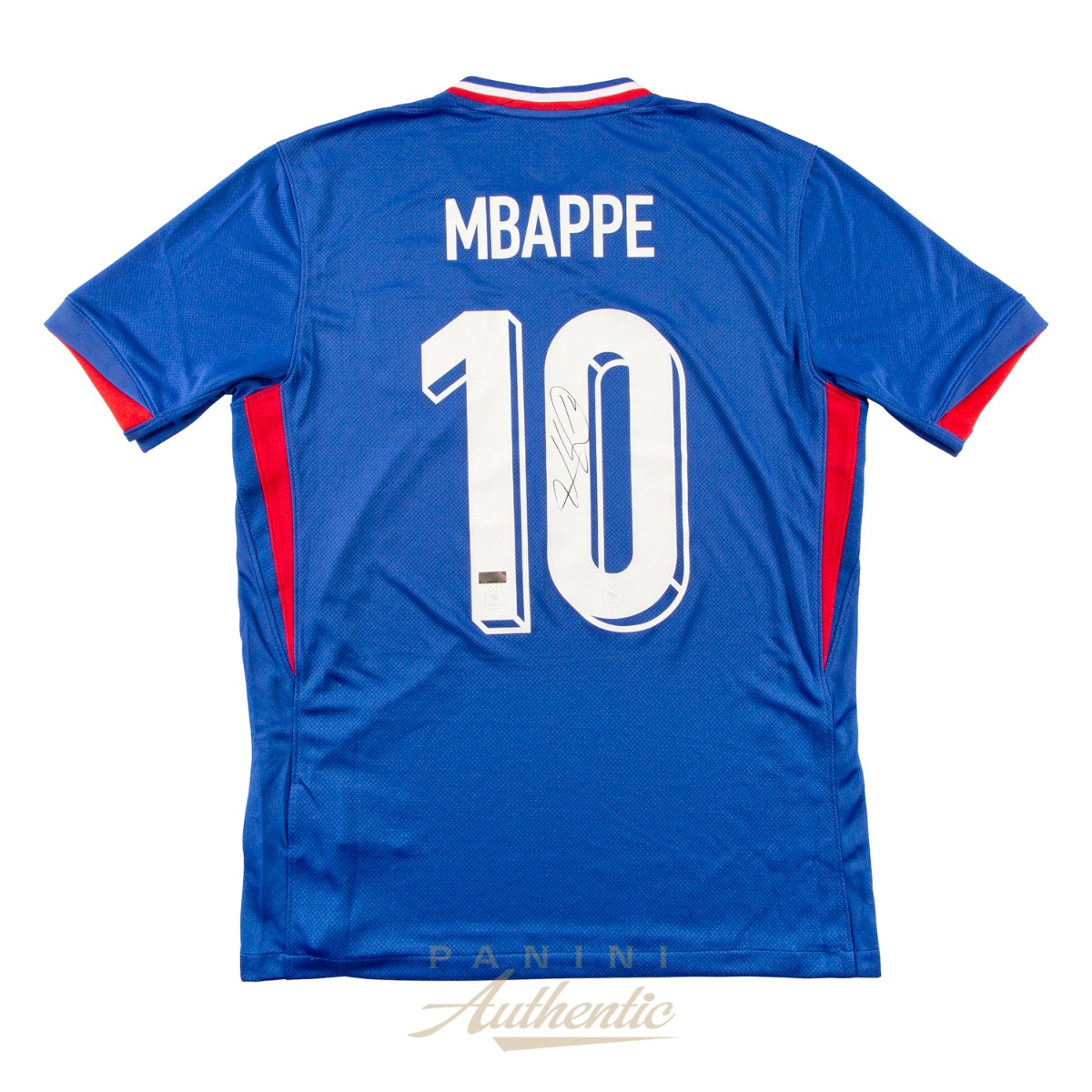 Product image for - Kylian Mbappe Autographed 2024 France National Team Blue Replica Home Jersey ~Op
