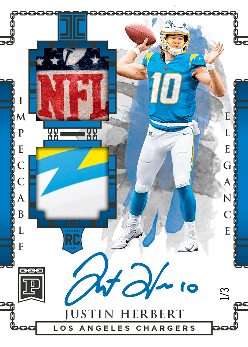 Justin Herbert (Panini Prizm) Los Angeles Chargers NFL Funko Pop Trading  Cards 08