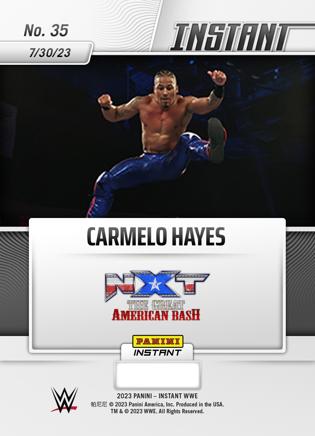 Carmelo Hayes - 2023 Panini Instant WWE #35 - Versicolor /5