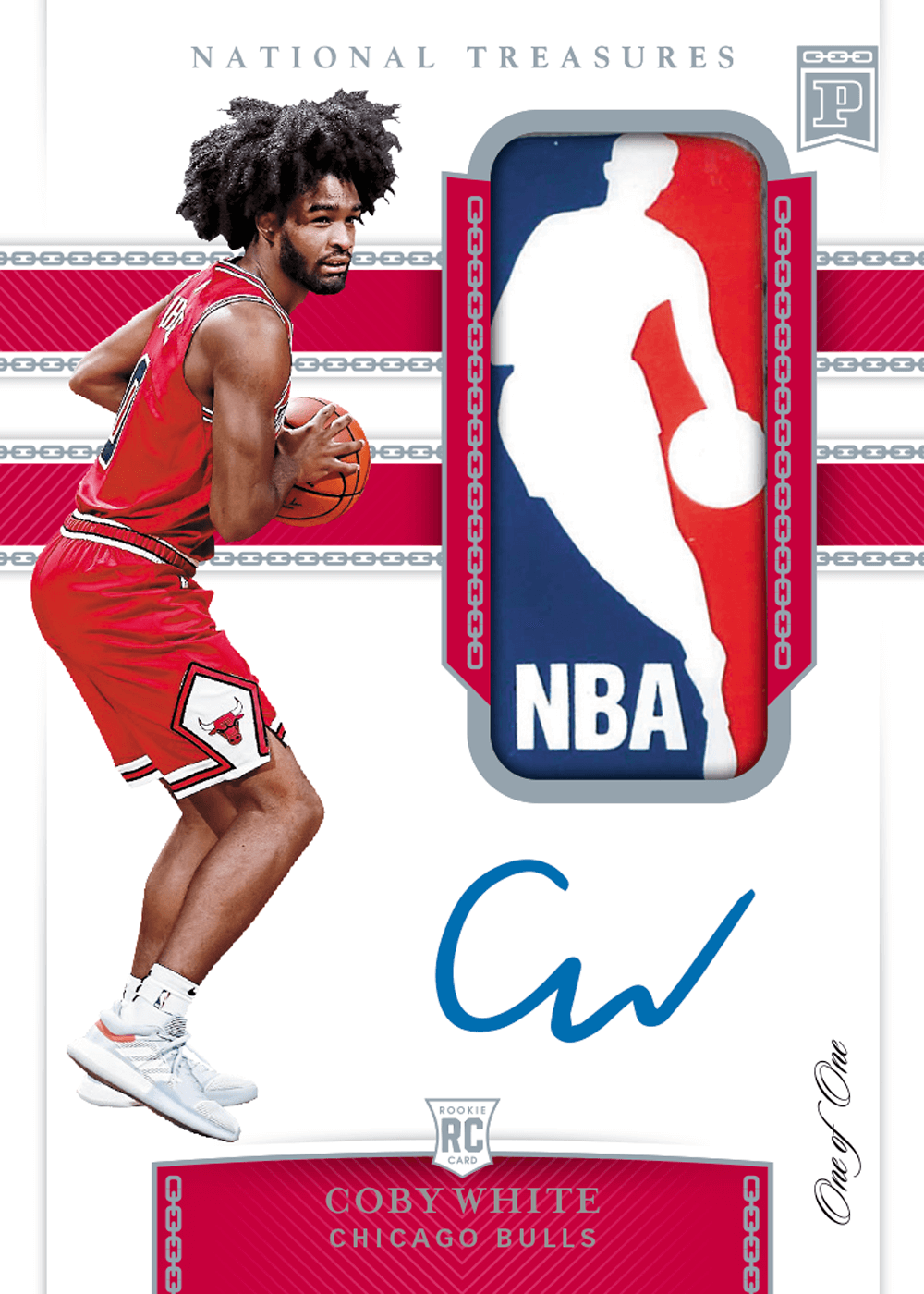 2019 Panini National Treasures Basketball - BC Rookie Patch Autographs  Logoman #120 - Coby White [1/1]