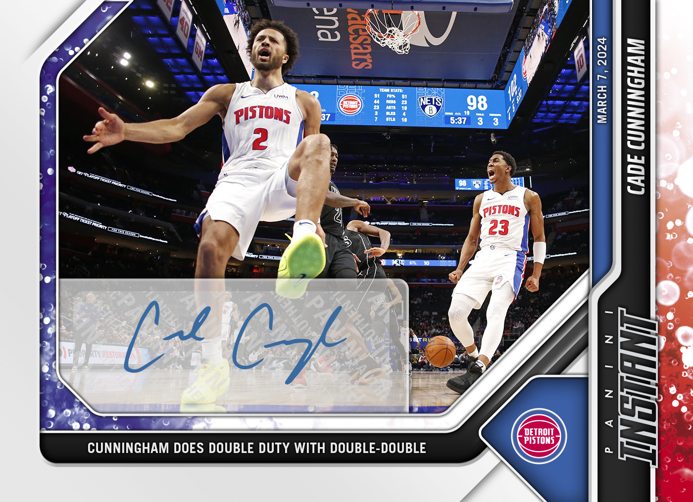 Cade Cunningham - 2023-24 Panini Instant NBA #407 - Red, White 