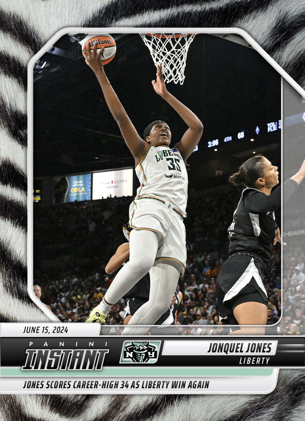 Jonquel Jones 2024 Panini Instant WNBA 71 White Tiger /5