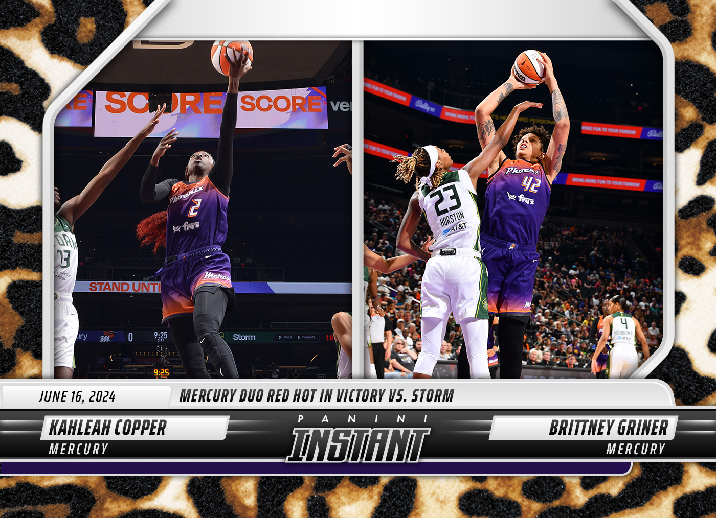 Detailed Image of Kahleah Copper/Brittney Griner - 2024 Panini Instant WNBA #74 - Jaguar /10