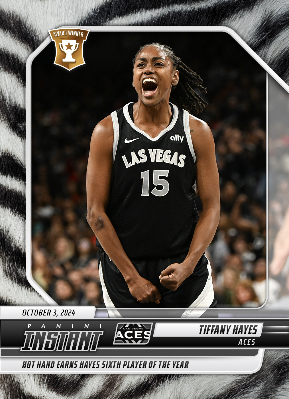 Product image 1 for - Tiffany Hayes - 2024 Panini Instant WNBA #245 - White Tiger /5