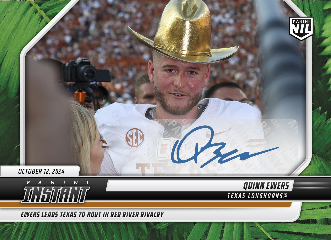 thumbnail image 2 of Quinn Ewers - 2024 Panini Instant College Football #QEC - Jaguar /10 Auto 2 of 12