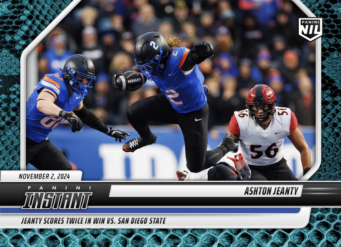 Ashton Jeanty 2024 Panini Instant College Football AJA Blue Viper 1/1