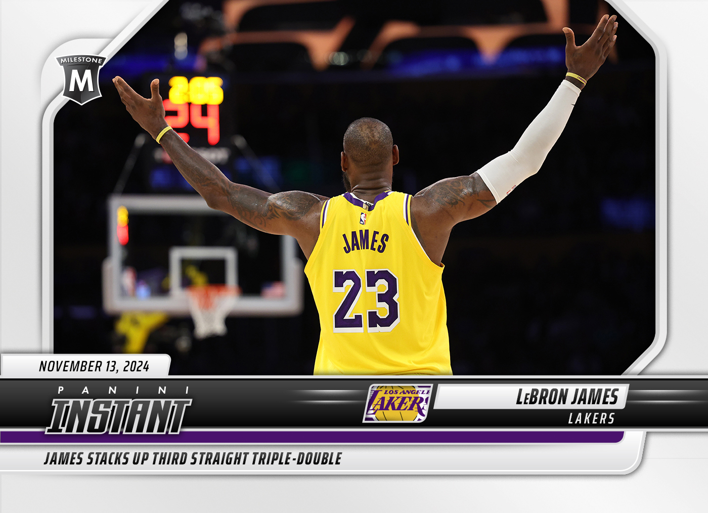 LeBron James 202425 Panini Instant NBA 114 Base Card 25pack