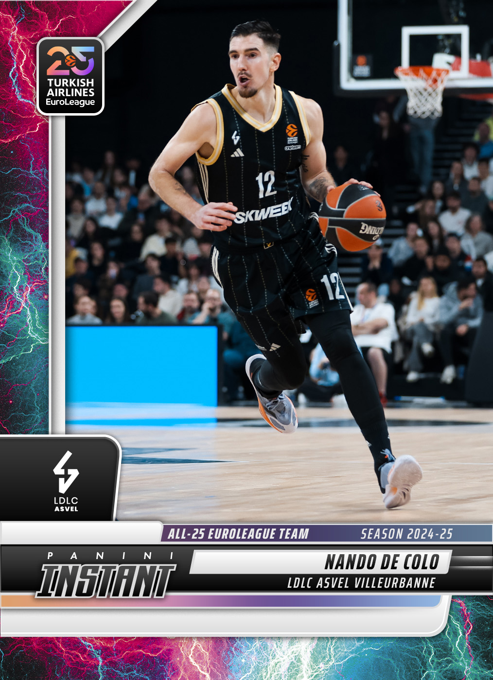 Detailed Image of Nando De Colo - 2024-25 Panini Instant Turkish Airlines EuroLeague All-25 EuroLeague Team #ALL25-1 - Lightning /5