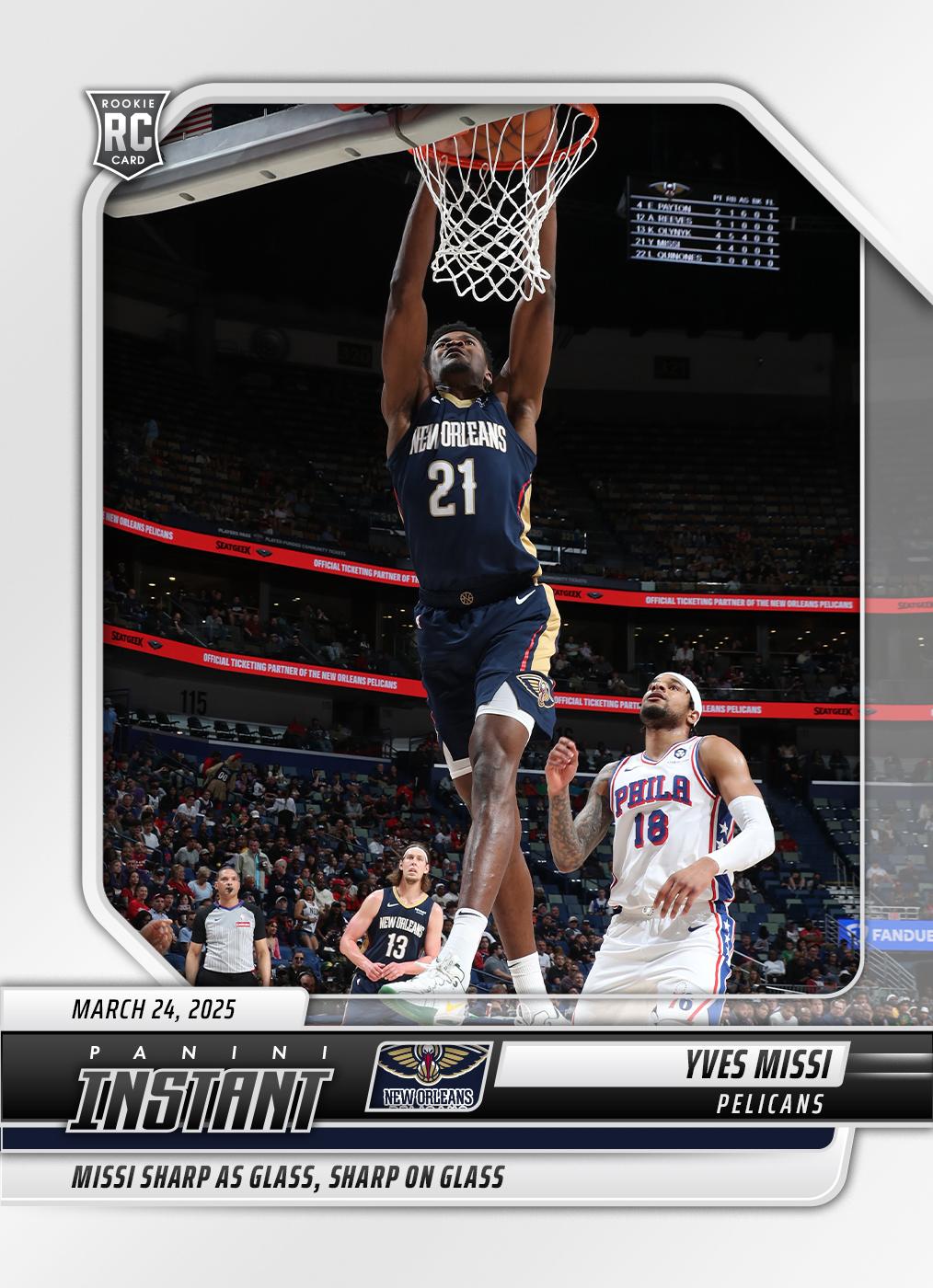 Yves Missi - 2024-25 Panini Instant NBA #463 - Base Card 5-pack