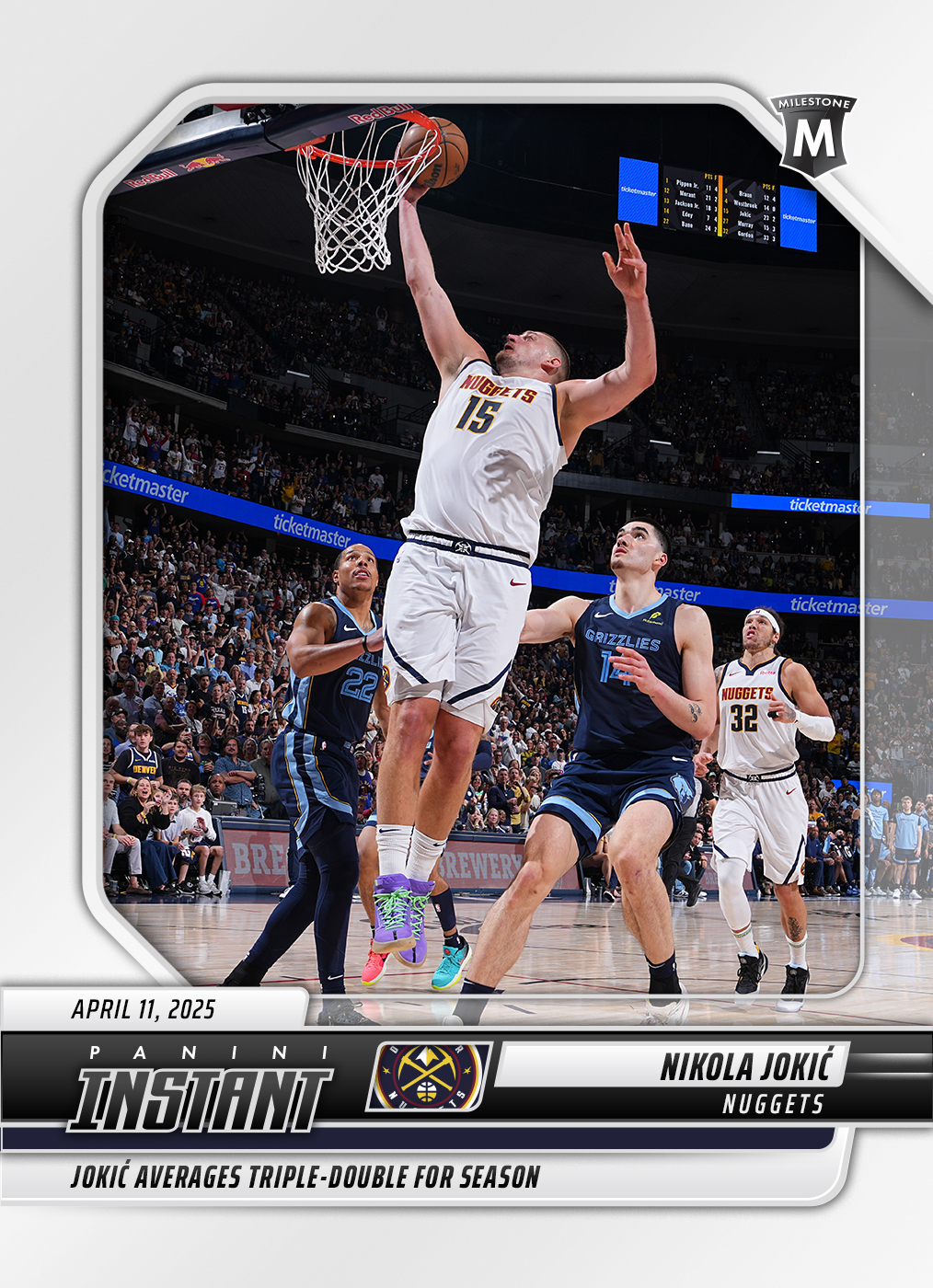 2019-20 Panini One and One - Nikola Jokić #16 Blue /25 for