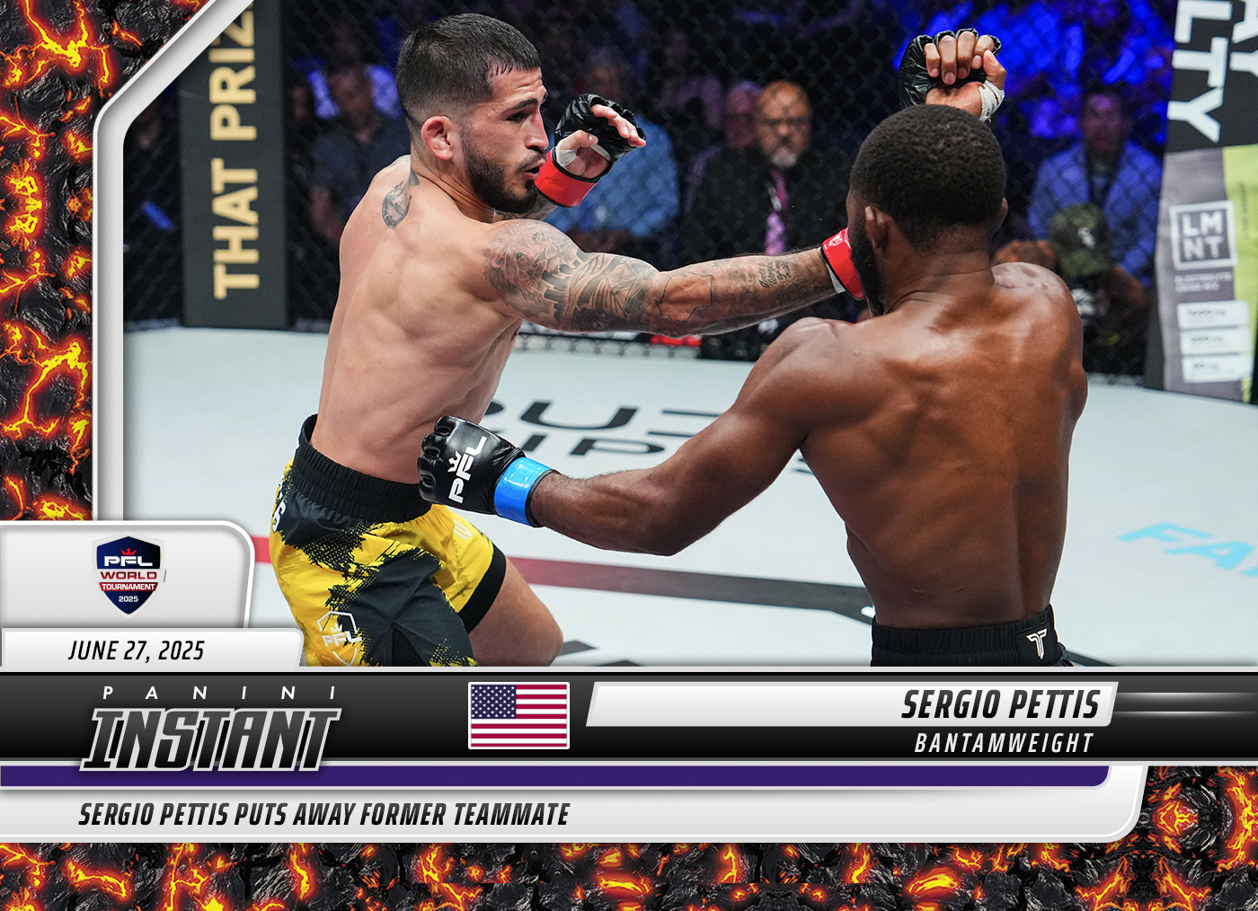 Detailed Image of Sergio Pettis - 2025 Panini Instant PFL #70 - Magma 1/1