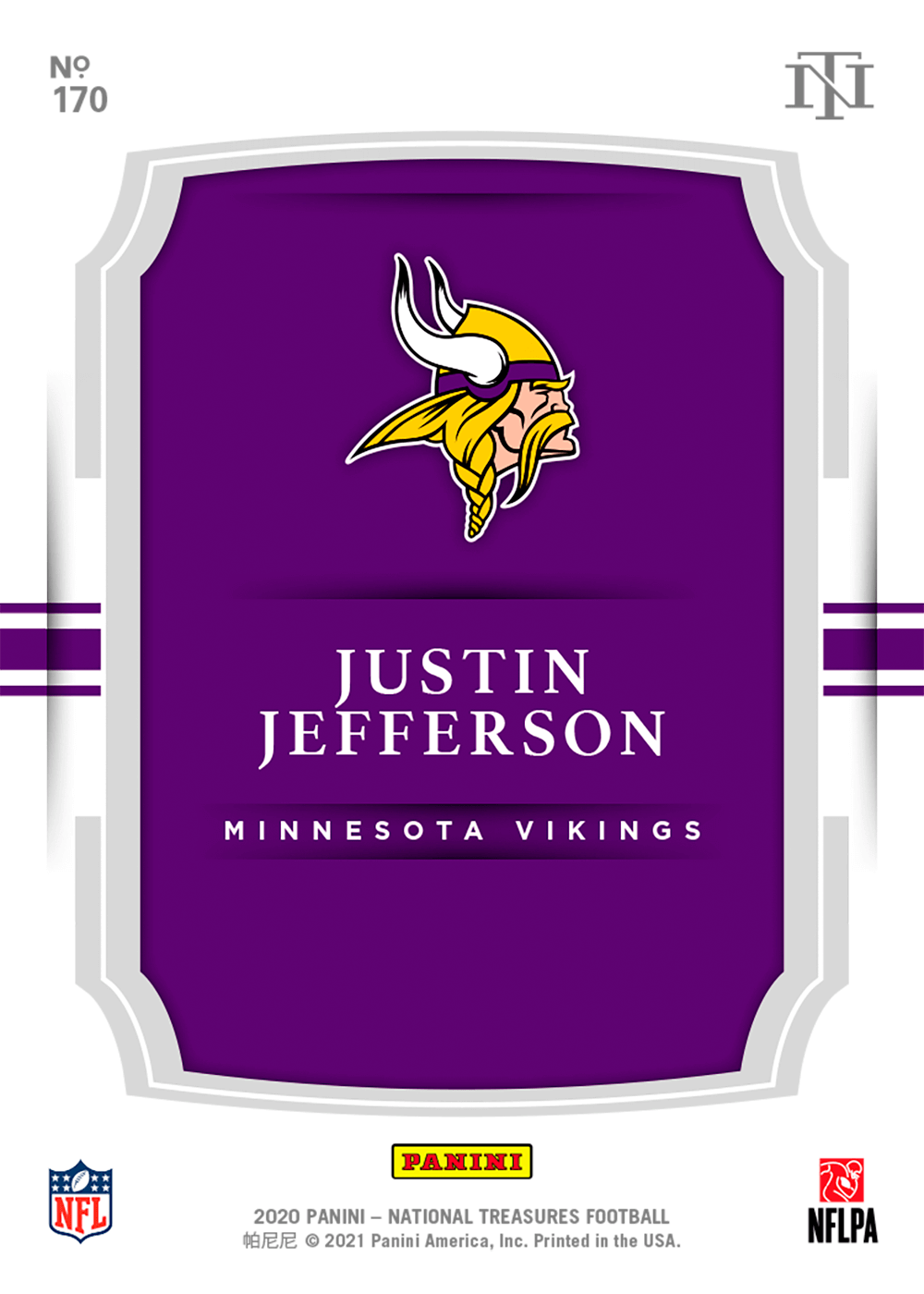 2020 Playoff National Treasures Football - BC Rookie NFL Gear Signature  Combos #15 - Justin Jefferson [6/10]