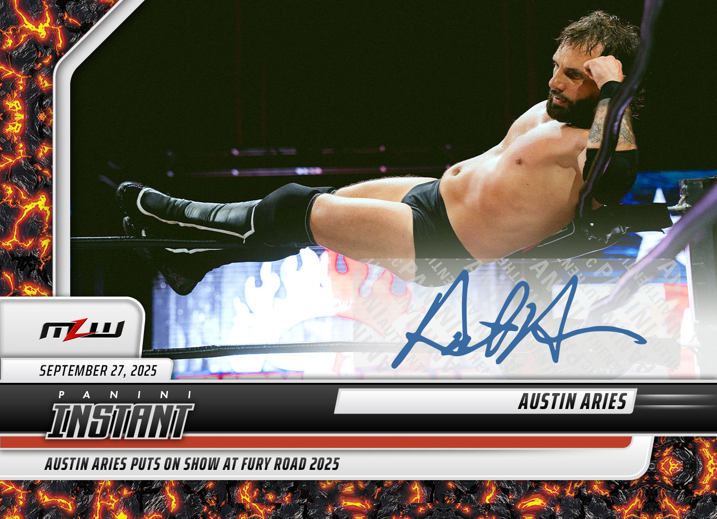 Product image 1 for - Austin Aries - 2025 Panini Instant MLW #17 - Magma 1/1 Auto
