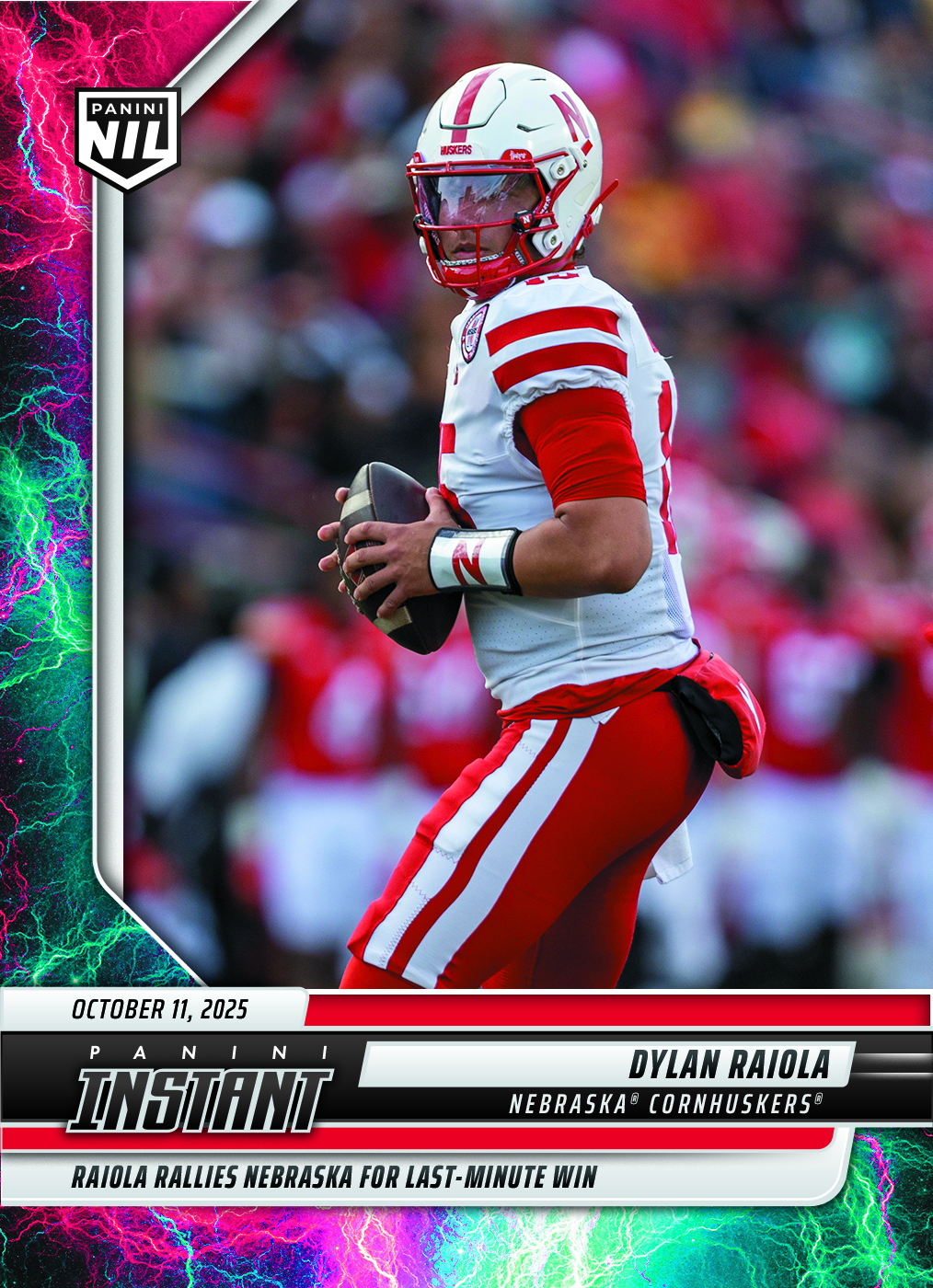 Product image 1 for - Dylan Raiola - 2025 Panini Instant NIL College Football #DRC - Lightning /5