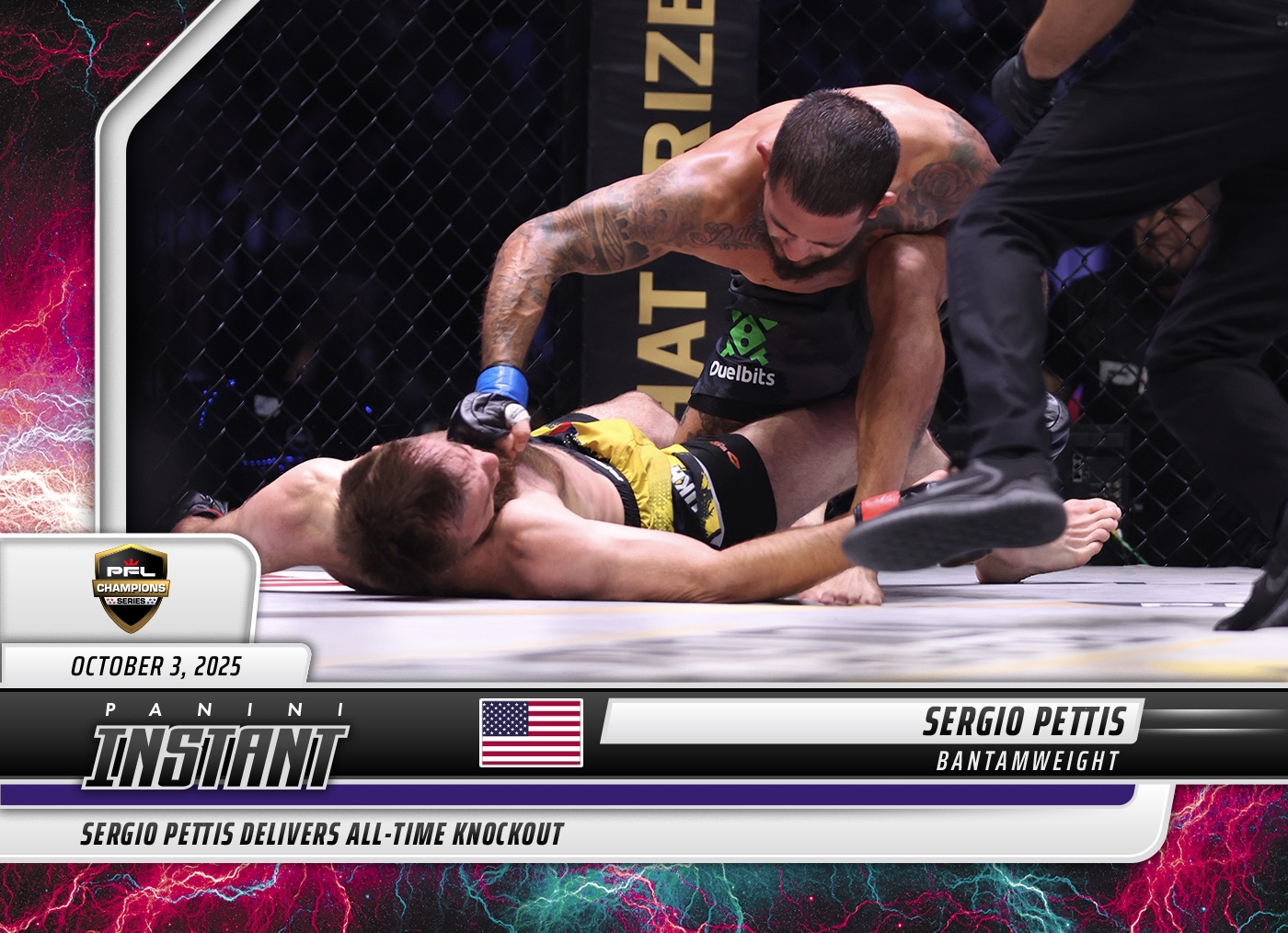 Product image 1 for - Sergio Pettis - 2025 Panini Instant PFL #101 - Lightning /5