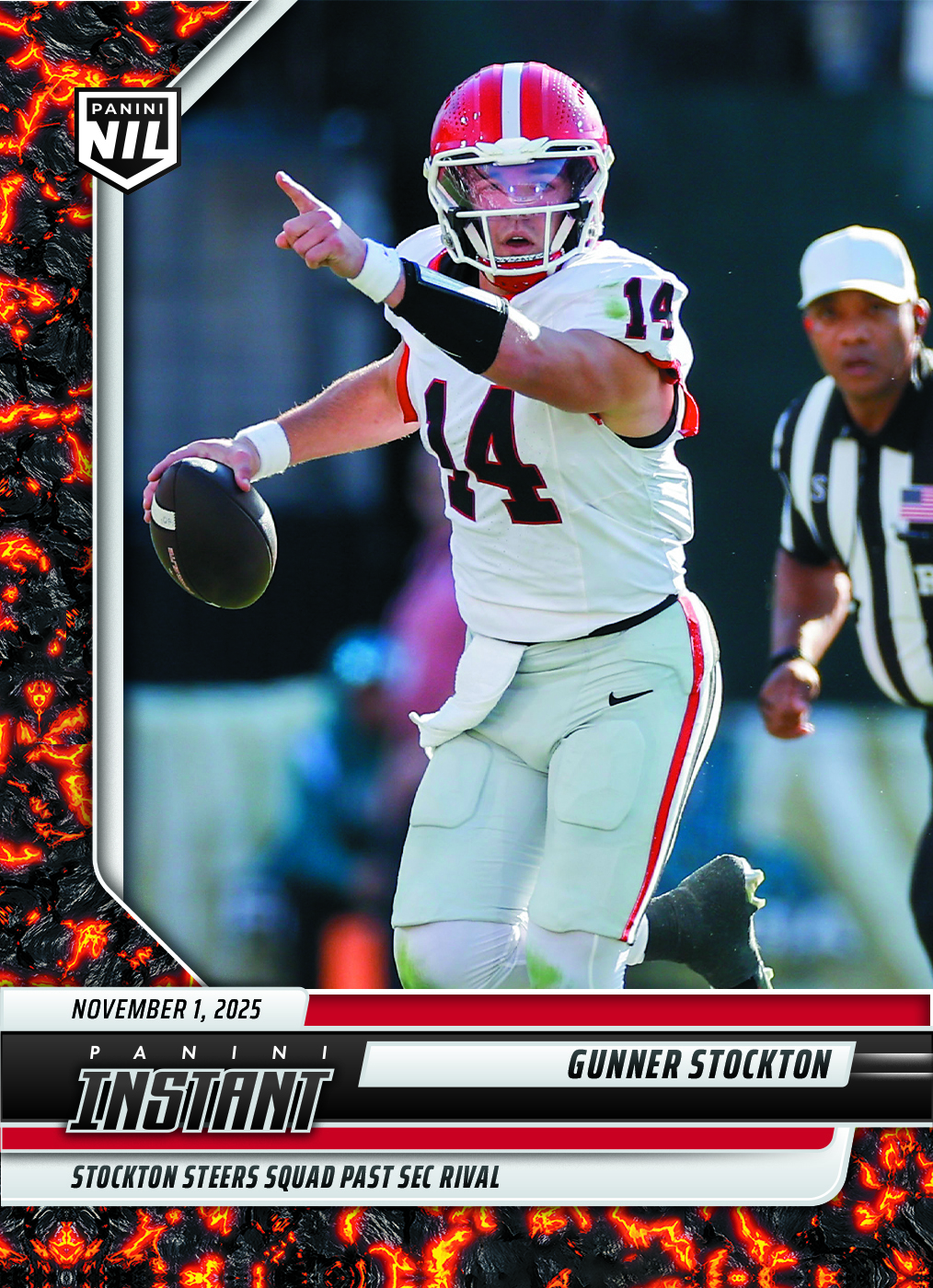 Product image 1 for - Gunner Stockton - 2025 Panini Instant NIL College Football #GSA - Magma 1/1