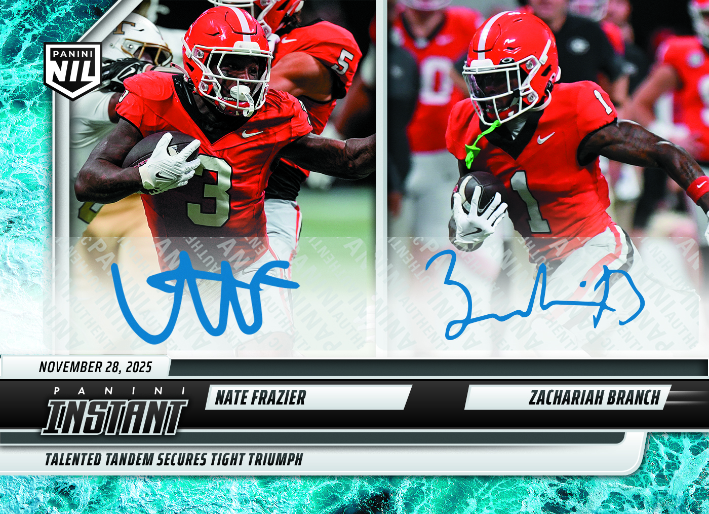 Product image for - Nate Frazier/Zachariah Branch - 2025 Panini Instant NIL College Football #NFZBA