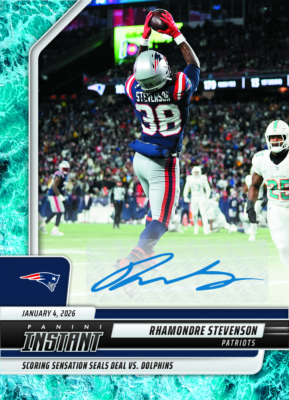 Jacory Croskey-Merritt - 2025 Panini Instant NFL #373 - Water /10 Auto