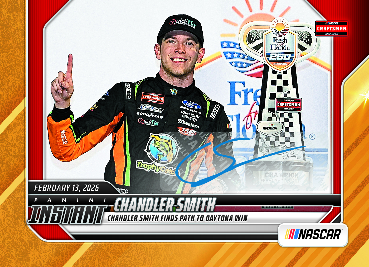 Product image 1 for - Chandler Smith - 2026 Panini Instant NASCAR #3 - Gold /10 Auto