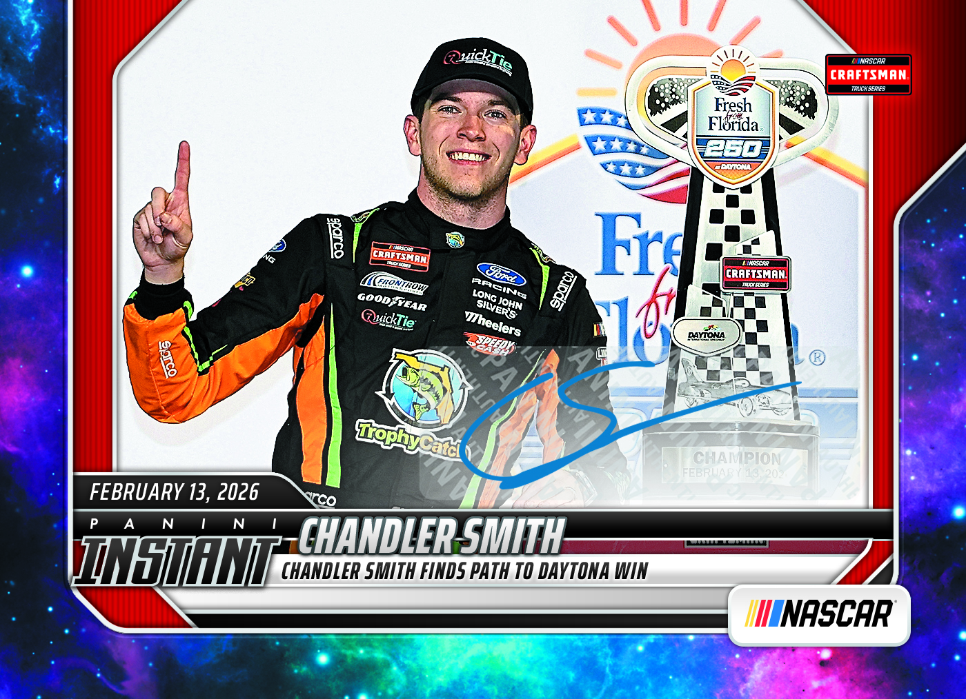 Product image 1 for - Chandler Smith - 2026 Panini Instant NASCAR #3 - Galaxy 1/1 Auto