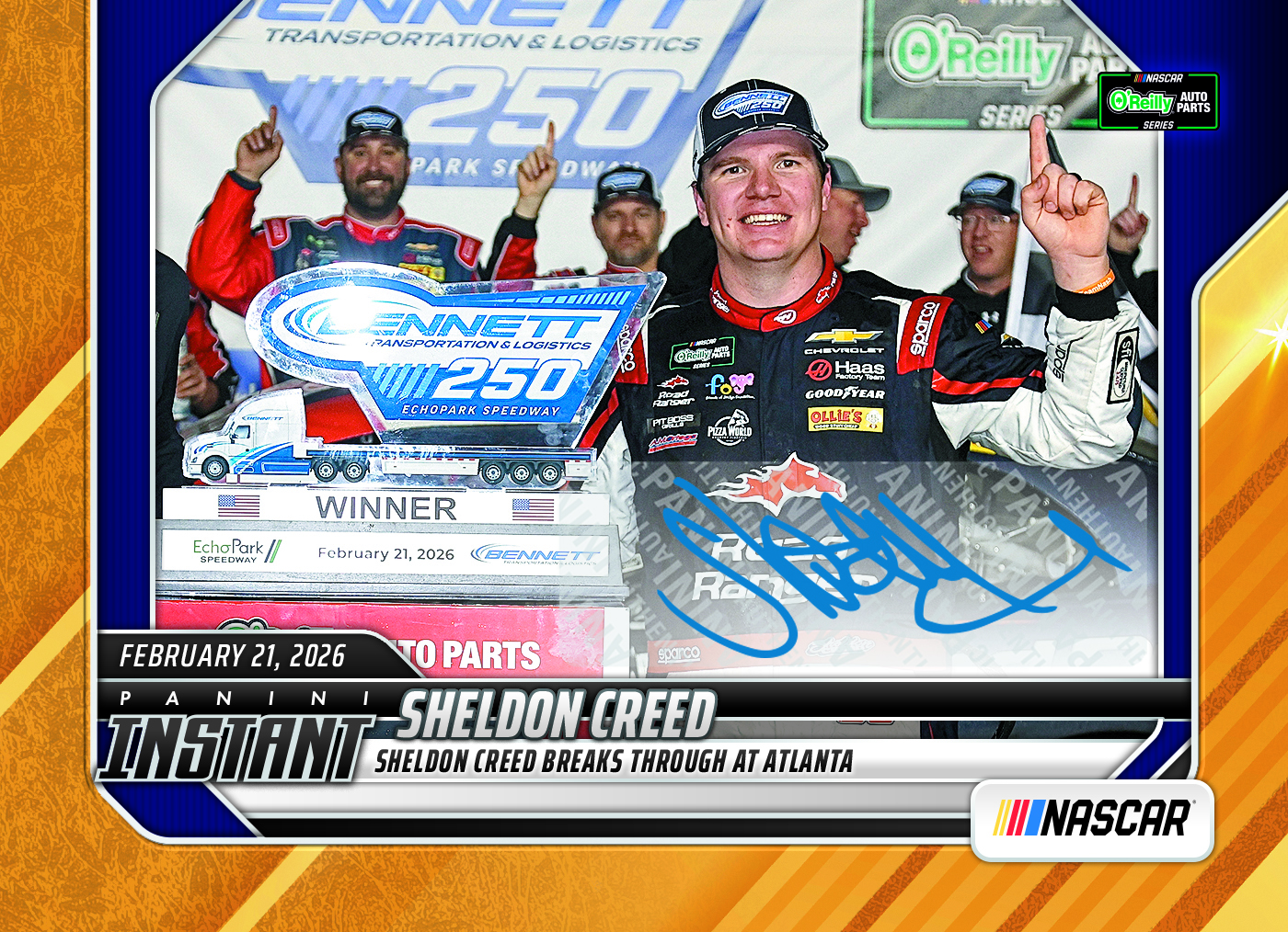 Product image 1 for - Sheldon Creed - 2026 Panini Instant NASCAR #7 - Gold /10 Auto