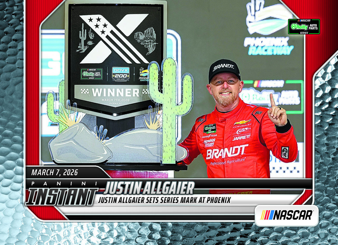Product image 1 for - Justin Allgaier  - 2026 Panini Instant NASCAR #13 - Metallic /5