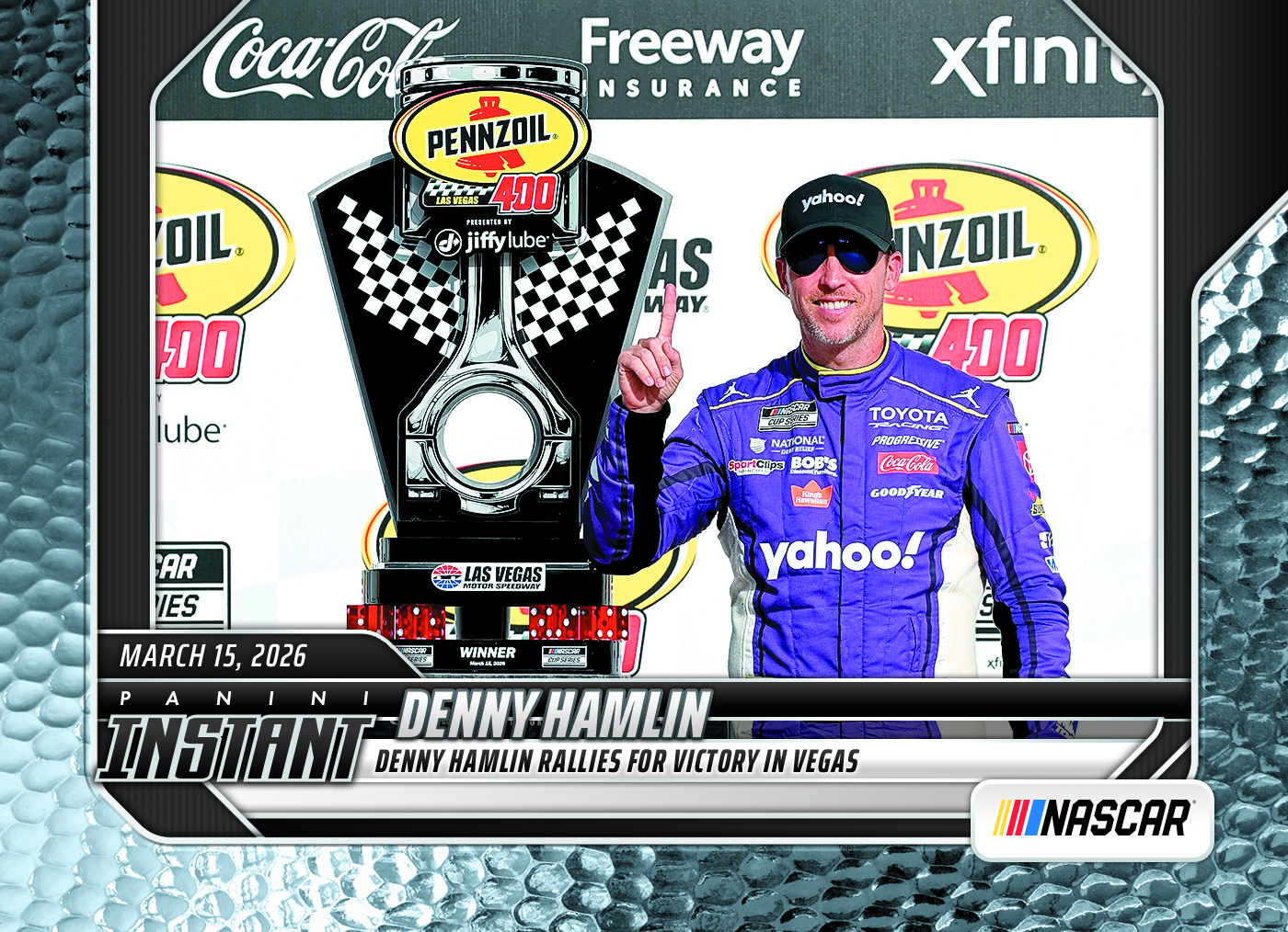 Product image 1 for - Denny Hamlin  - 2026 Panini Instant NASCAR #15 - Metallic /5