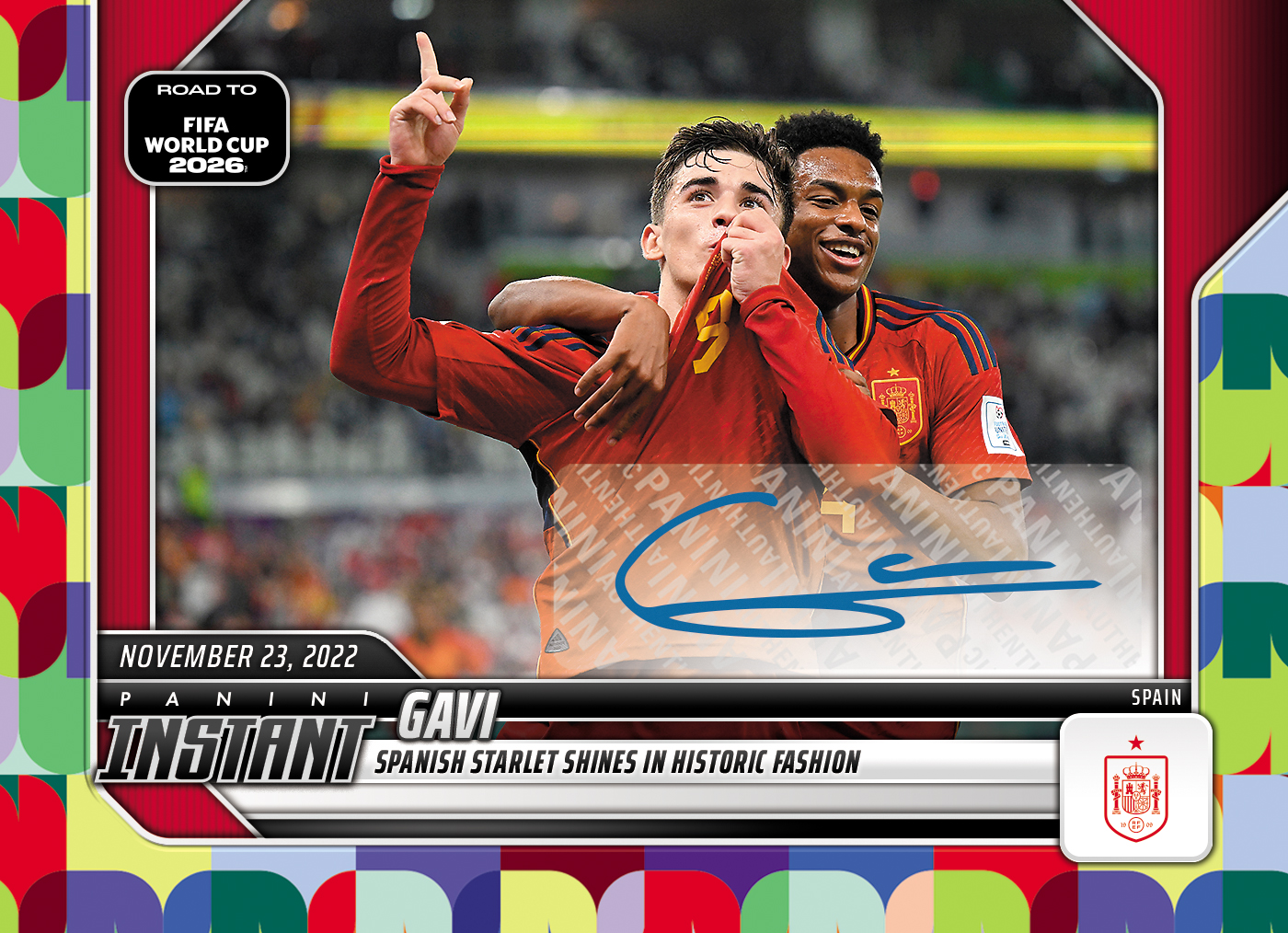 Product image 1 for - Gavi  - 2026 Panini Instant Road to FIFA World Cup 2026™ #3 - Multi 1/1 Auto