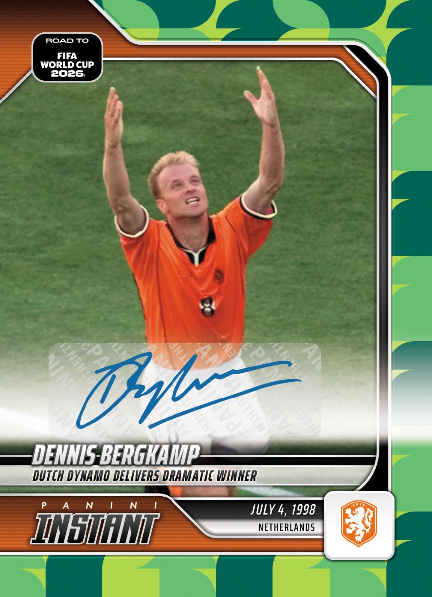 Product image 1 for - Dennis Bergkamp - 2026 Panini Instant Road to FIFA World Cup 2026™ #5 - Green /10 Auto