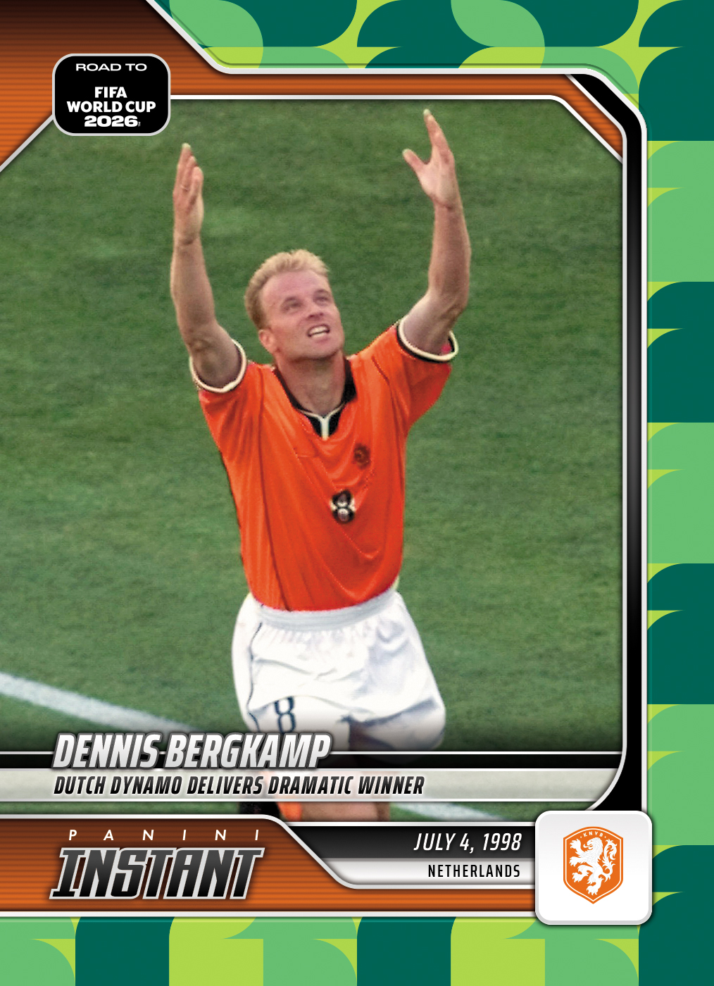 Product image 1 for - Dennis Bergkamp - 2026 Panini Instant Road to FIFA World Cup 2026™ #5 - Green /10 Auto
