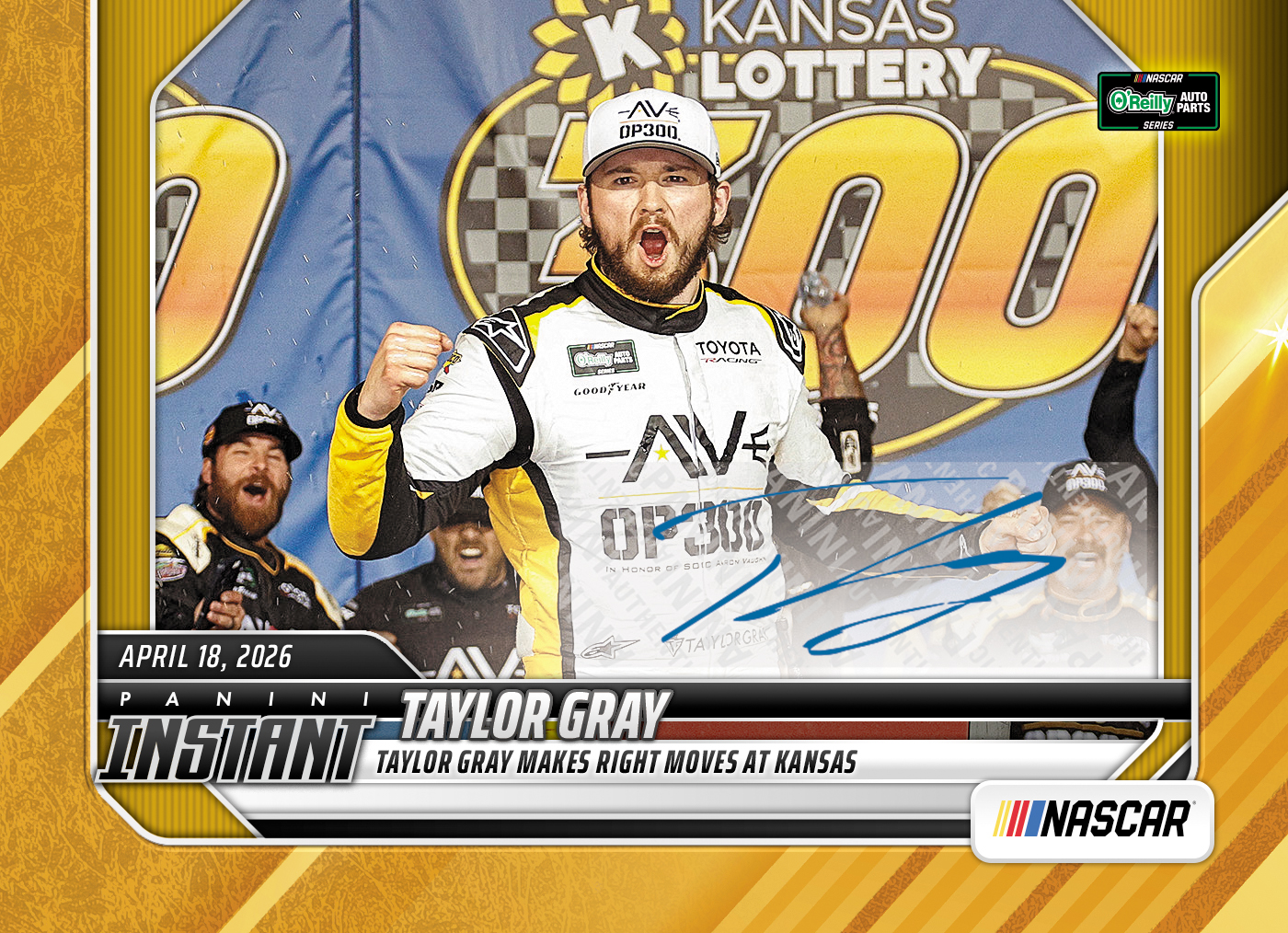 Product image 1 for - Taylor Gray - 2026 Panini Instant NASCAR #27 - Gold /10 Auto