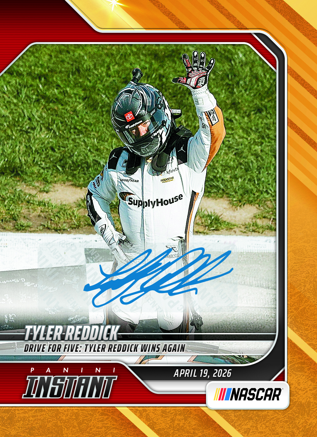 Product image 1 for - Tyler Reddick - 2026 Panini Instant NASCAR #29 - Gold /10 Auto