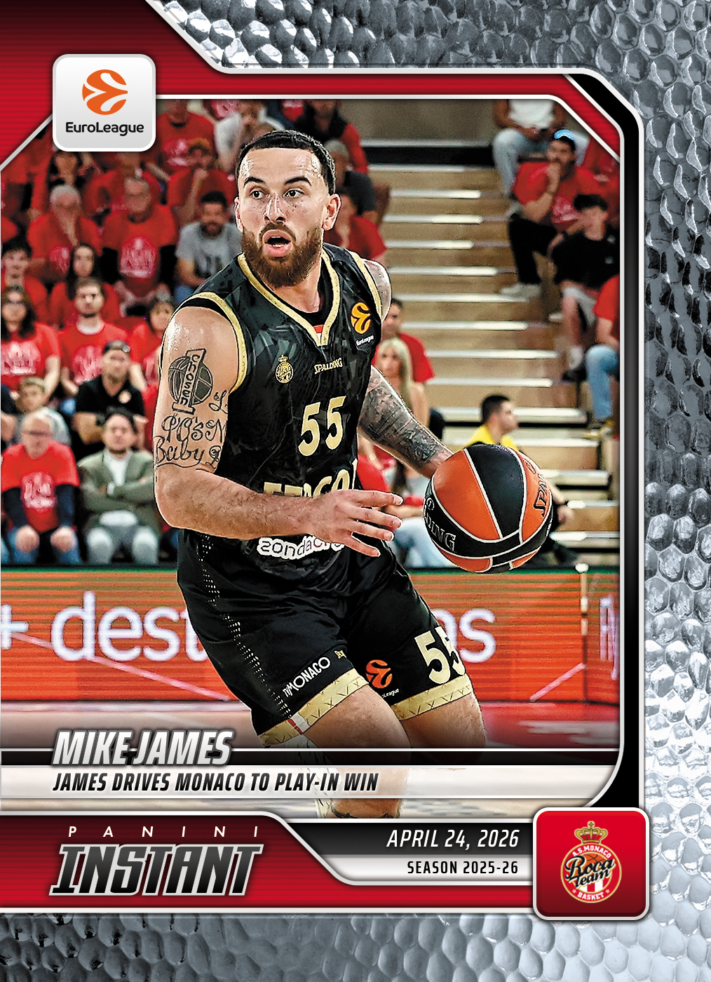 Product image 1 for - Mike James - 2025-26 Panini Instant EuroLeague #41 - Metallic /5