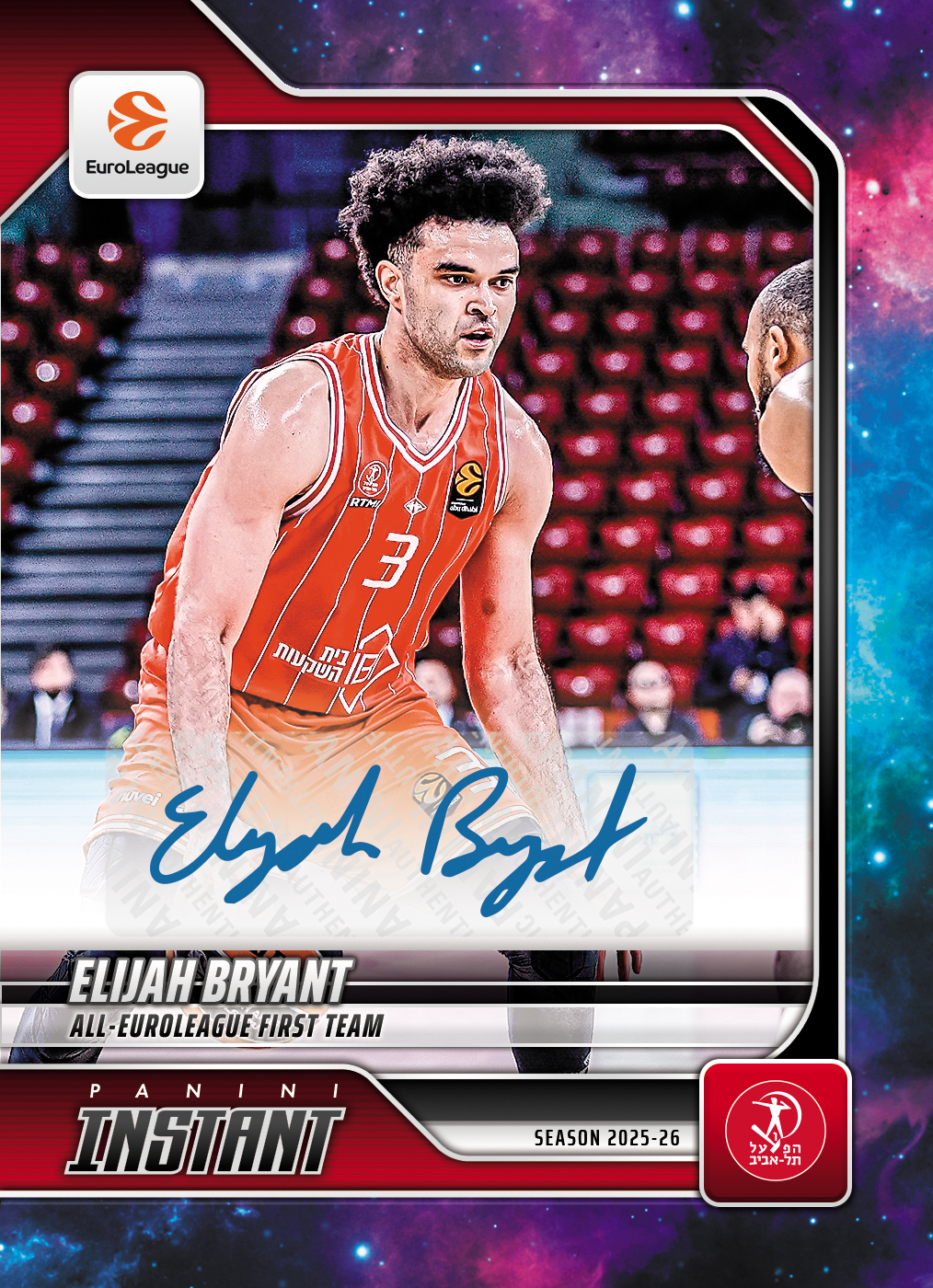 Product image 1 for - Elijah Bryant - 2025-26 Panini Instant EuroLeague #42 - Galaxy 1/1 Auto
