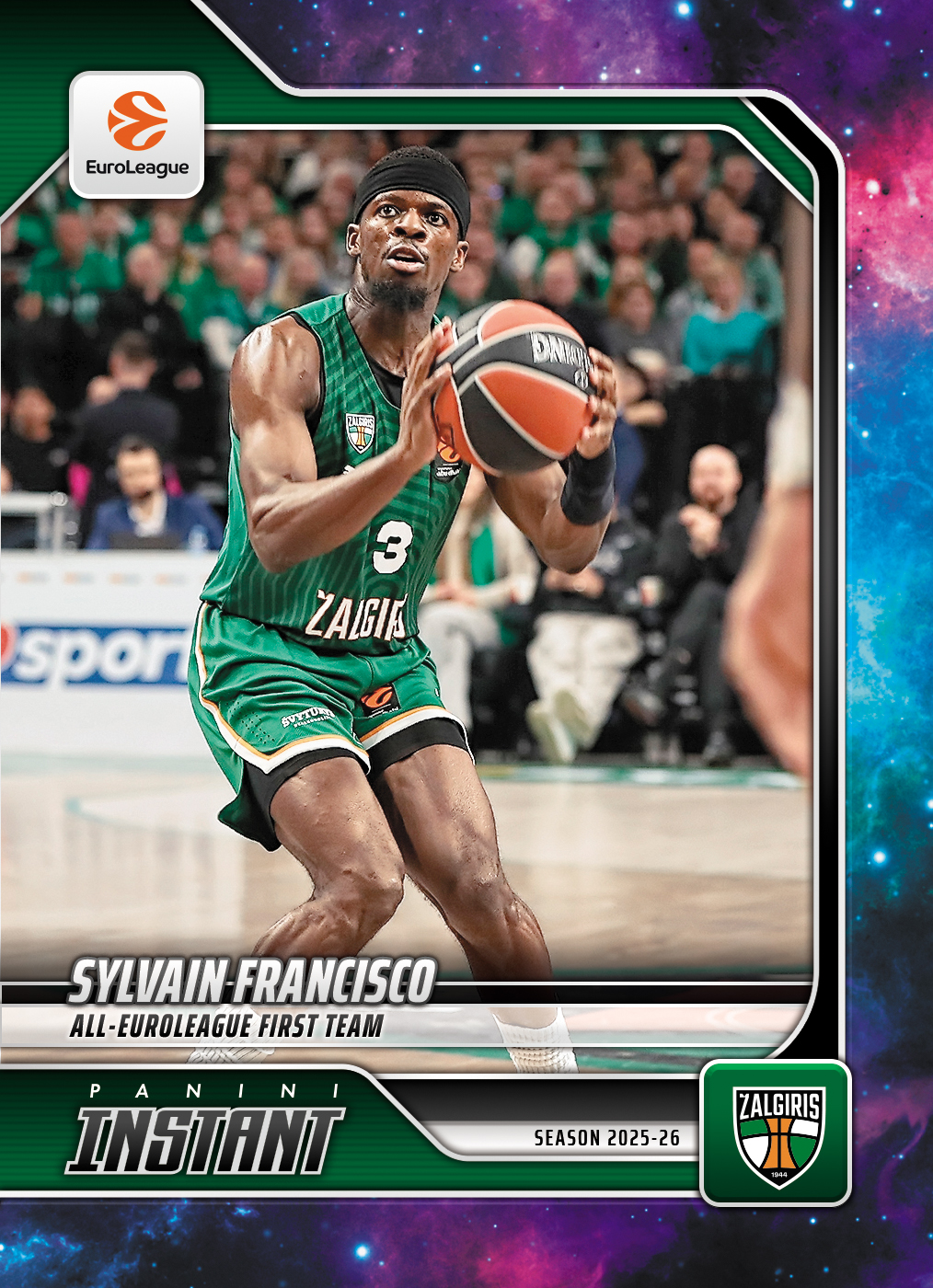 Product image 1 for - Sylvain Francisco - 2025-26 Panini Instant EuroLeague #43 - Galaxy 1/1