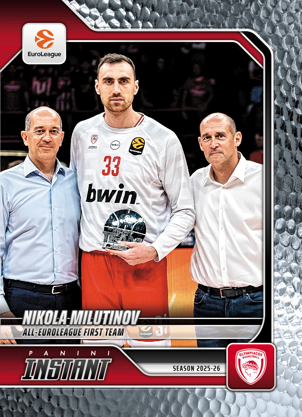 Product image 1 for - Nikola Milutinov - 2025-26 Panini Instant EuroLeague #44 - Metallic /5