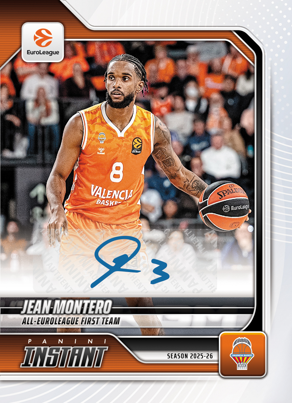 Product image 1 for - Jean Montero - 2025-26 Panini Instant EuroLeague #45 - Base Auto /99