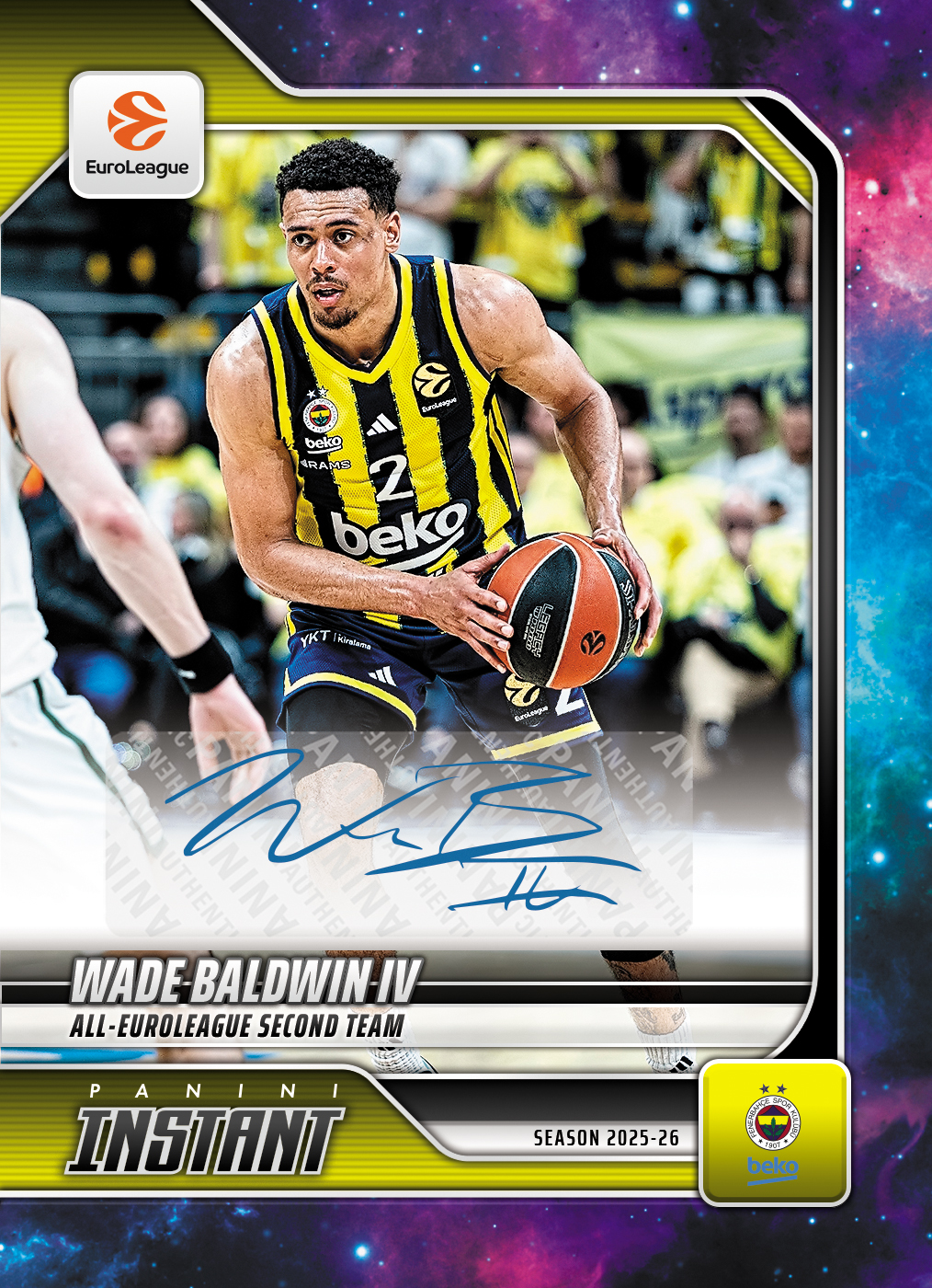 Product image 1 for - Wade Baldwin IV - 2025-26 Panini Instant EuroLeague #47 - Galaxy 1/1 Auto