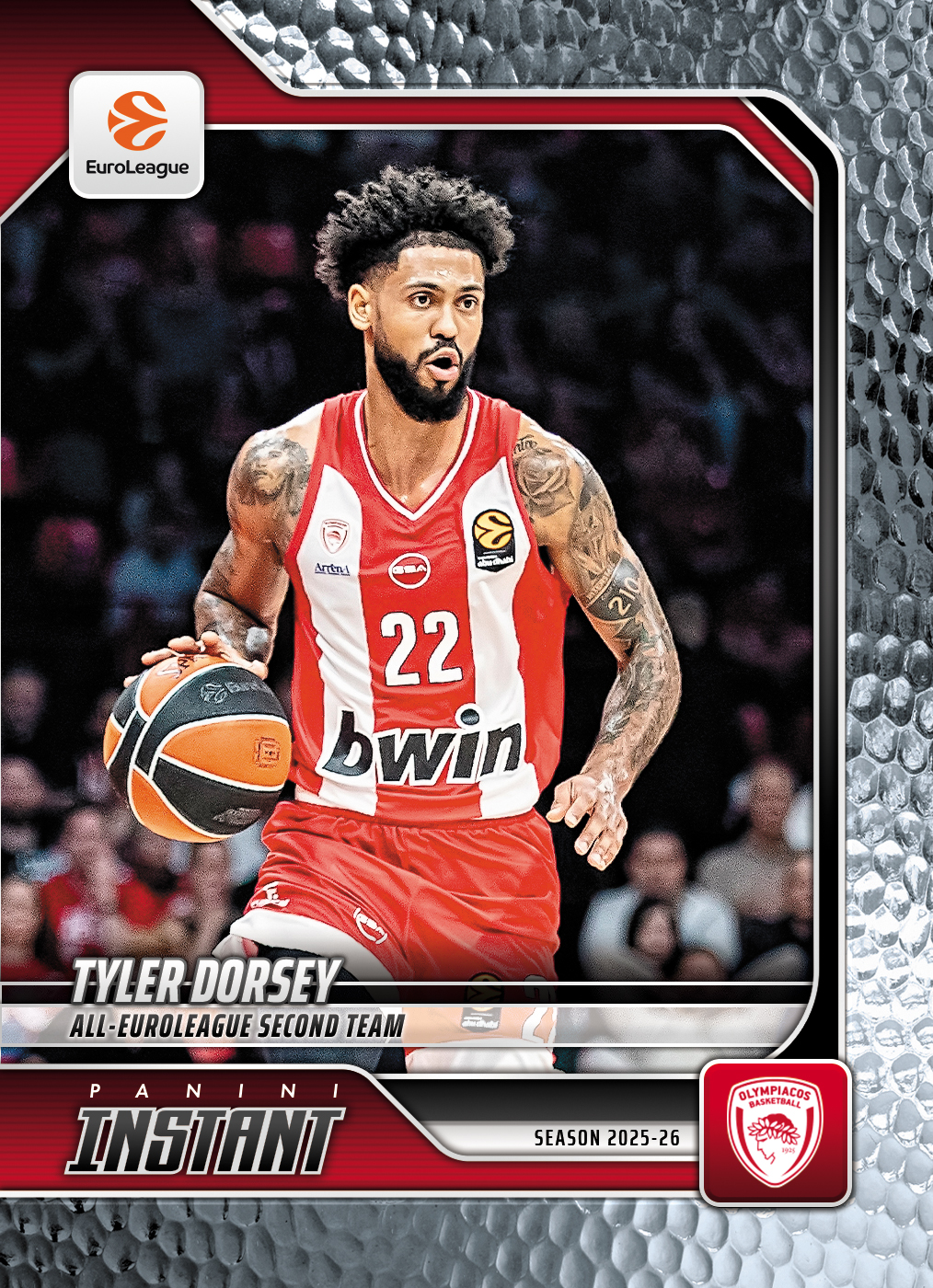 Product image 1 for - Tyler Dorsey - 2025-26 Panini Instant EuroLeague #48 - Metallic /5