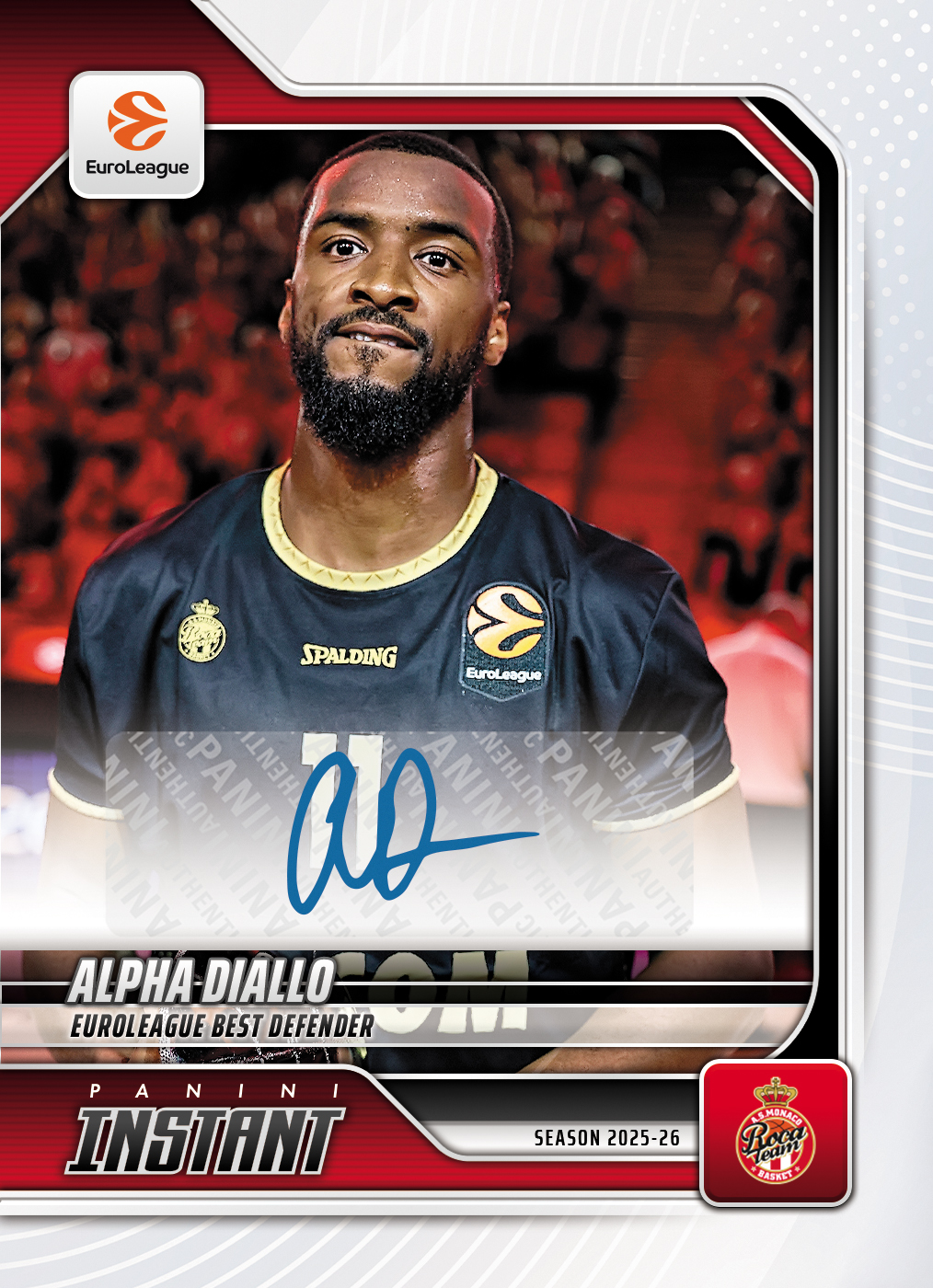 Product image 1 for - Alpha Diallo - 2025-26 Panini Instant EuroLeague #52 - Base Auto /99