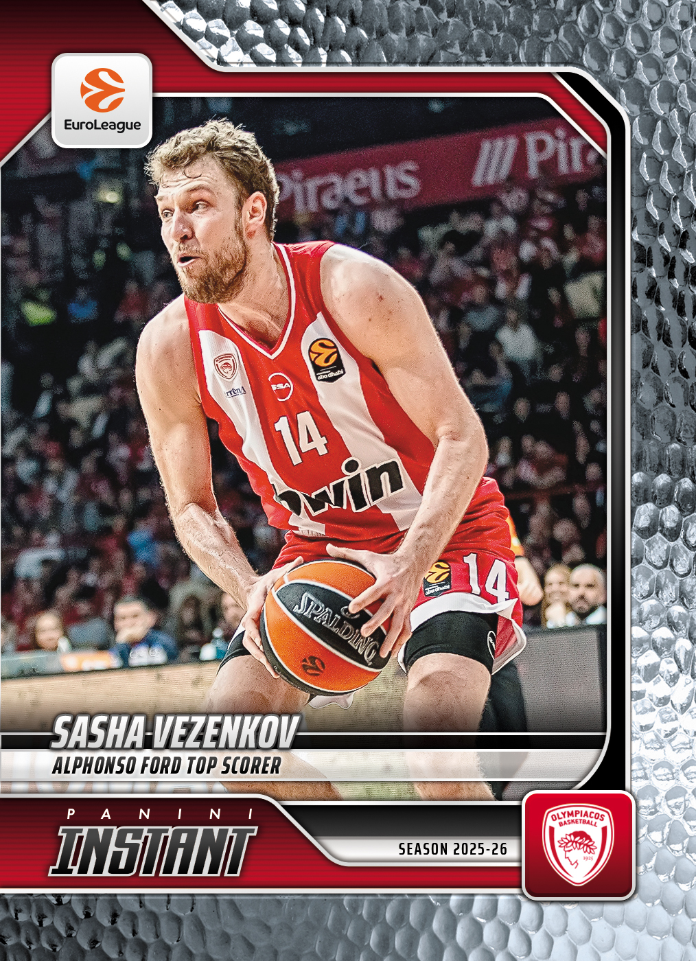 Product image 1 for - Sasha Vezenkov - 2025-26 Panini Instant EuroLeague #54 - Metallic /5