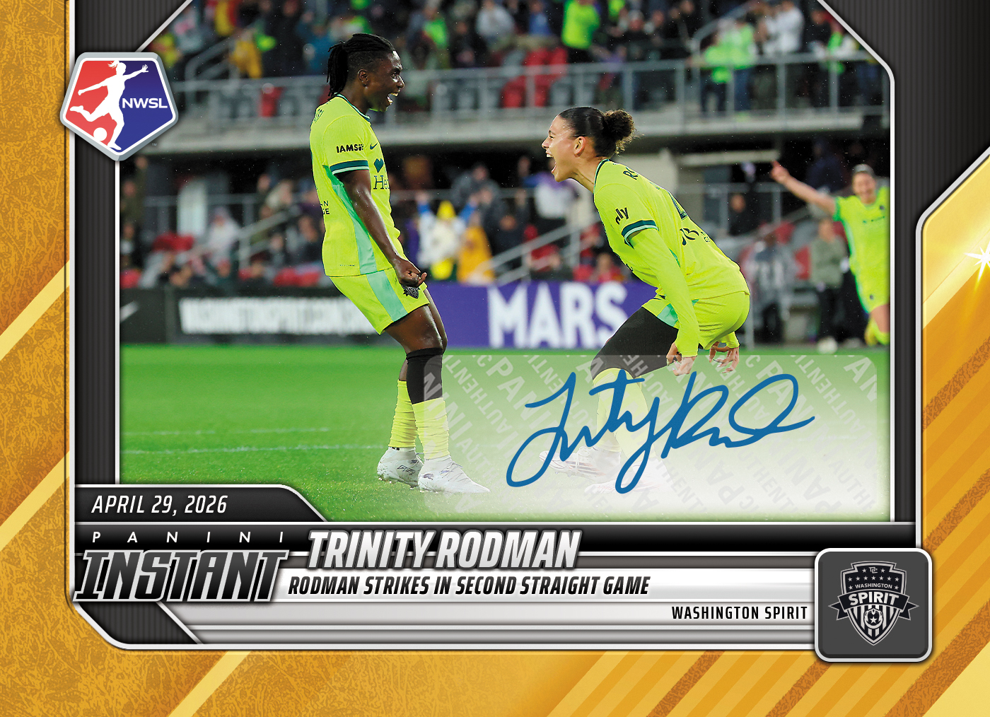 Product image 1 for - Trinity Rodman - 2026 Panini Instant NWSL #43 - Gold /10 Auto